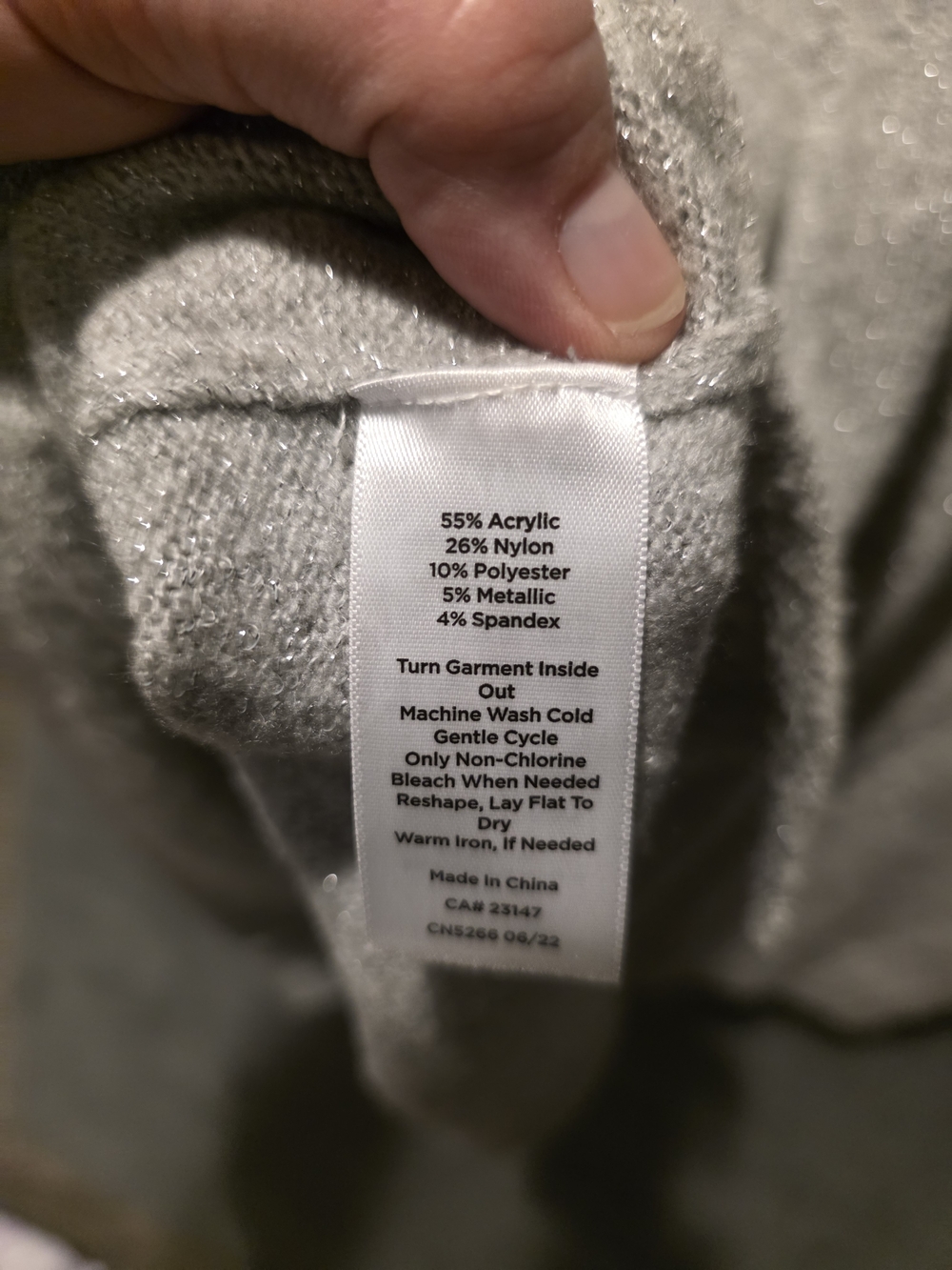 Talbots Light Gray/silver Threading V-Neck Button Cardigan Size L PTP 24 Inches - Picture 7 of 7